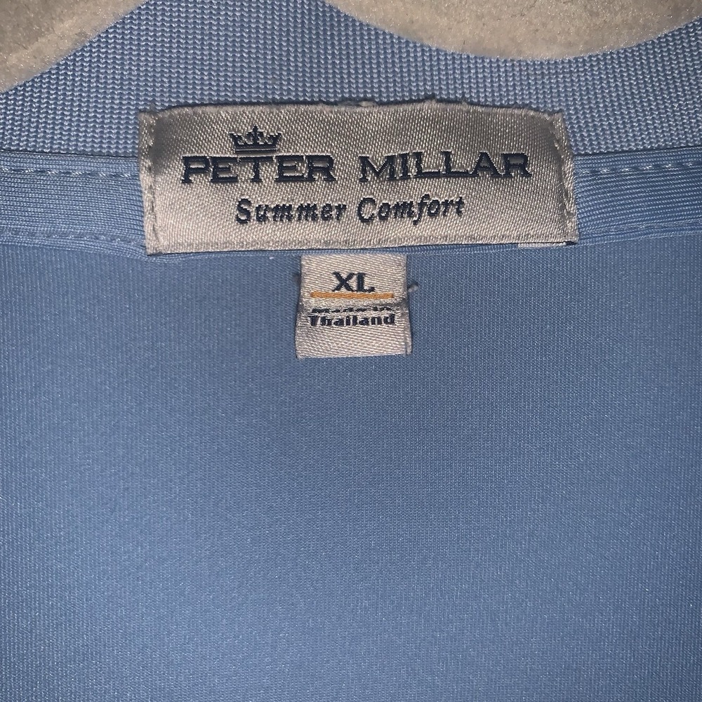 Peter Millar Summer Comfort Light Blue Golf‎ Polo Shirt XL Performance Stretch - Picture 7 of 12